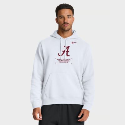 Mens Alabama Crimson Tide NCAA Nike Alabama Tide Basketball TwoHit Club Fleece Pullover Hoodie