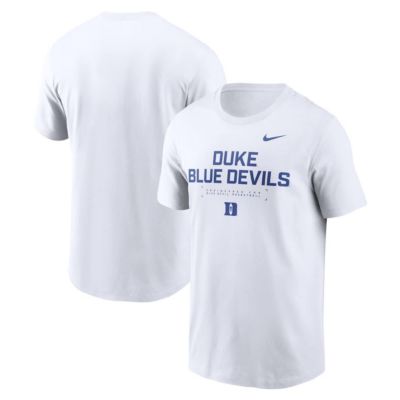 Men's Duke Blue Devils NCAA Nike Duke Devils 2025 Courtside Basketball Performance T-Shirt, White, 2XL