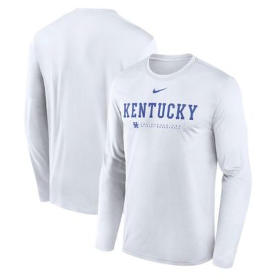 Men's NCAA Nike Kentucky Wildcats 2025 Courtside Basketball Shootaround Legend Dri-FIT Long Sleeve T-Shirt, White, 2XL