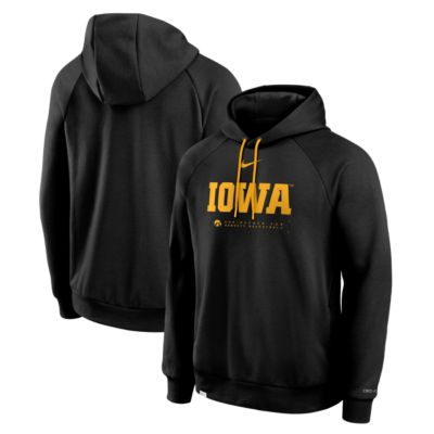 Men's NCAA Nike Iowa Hawkeyes 2025 Courtside Basketball Practice Raglan Dri-FIT Hoodie