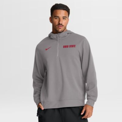 Men's NCAA Nike Ohio State Buckeyes 2025 Coaches Premium Dri-FIT Quarter-Zip Hoodie