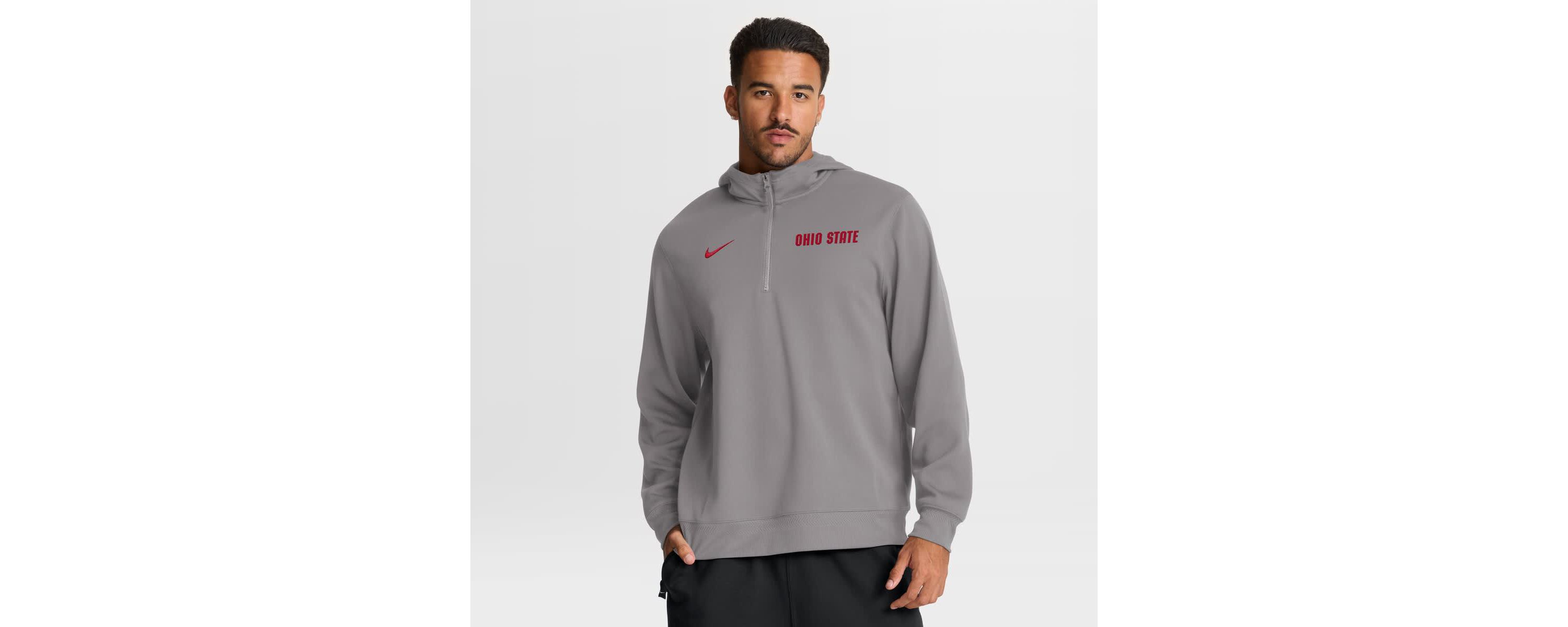 NCAA Nike Ohio State Buckeyes 2025 Coaches Premium Dri-FIT Quarter-Zip Hoodie