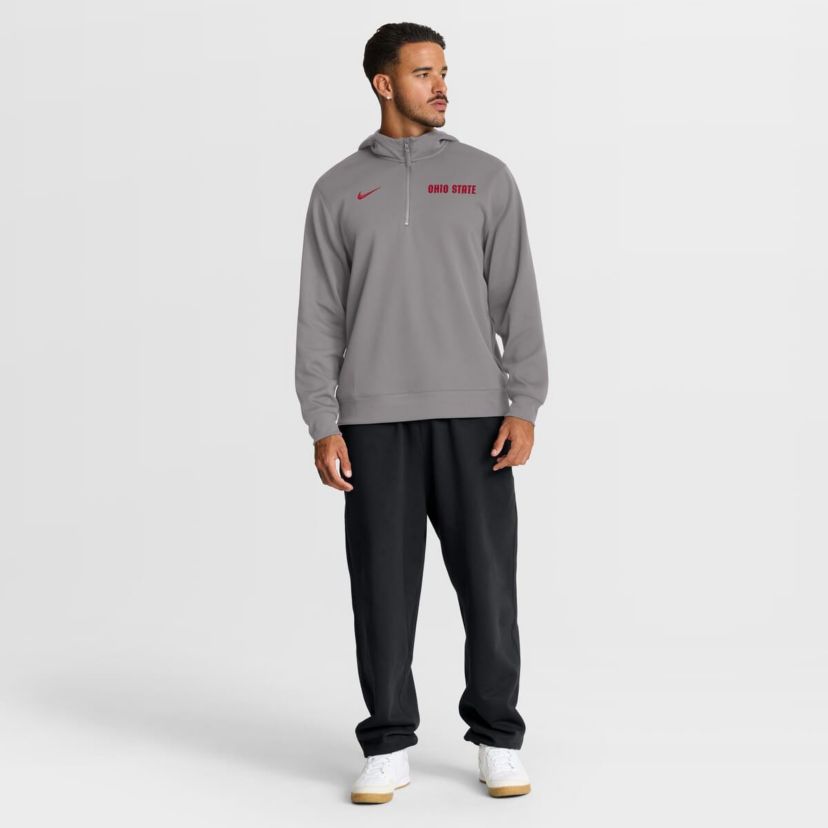 NCAA Nike Ohio State Buckeyes 2025 Coaches Premium Dri-FIT Quarter-Zip Hoodie
