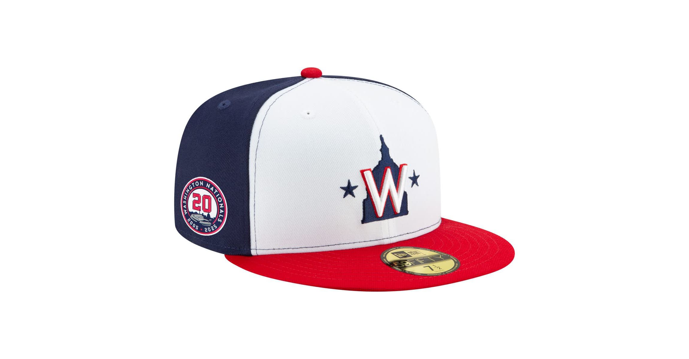 MLB White/Navy/Red Washington Nationals 20th Anniversary 59FIFTY Fitted Hat