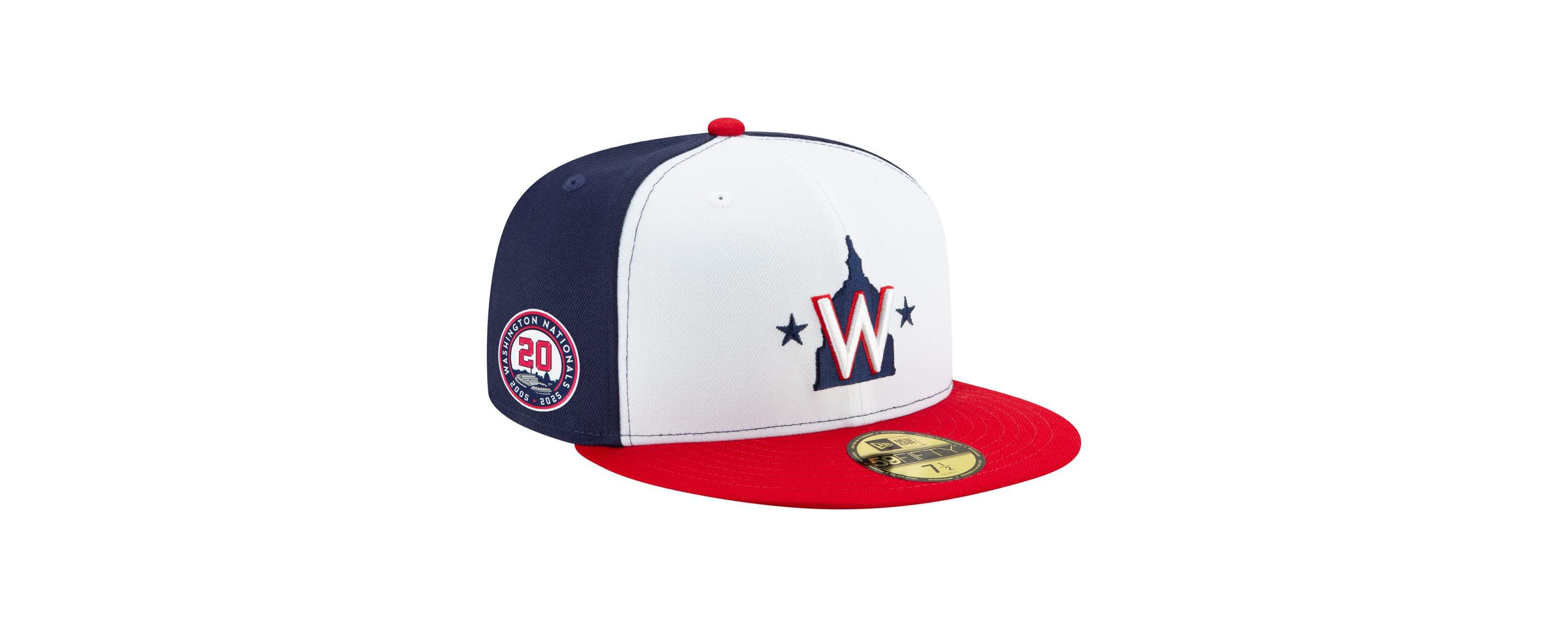 MLB White/Navy/Red Washington Nationals 20th Anniversary 59FIFTY Fitted Hat