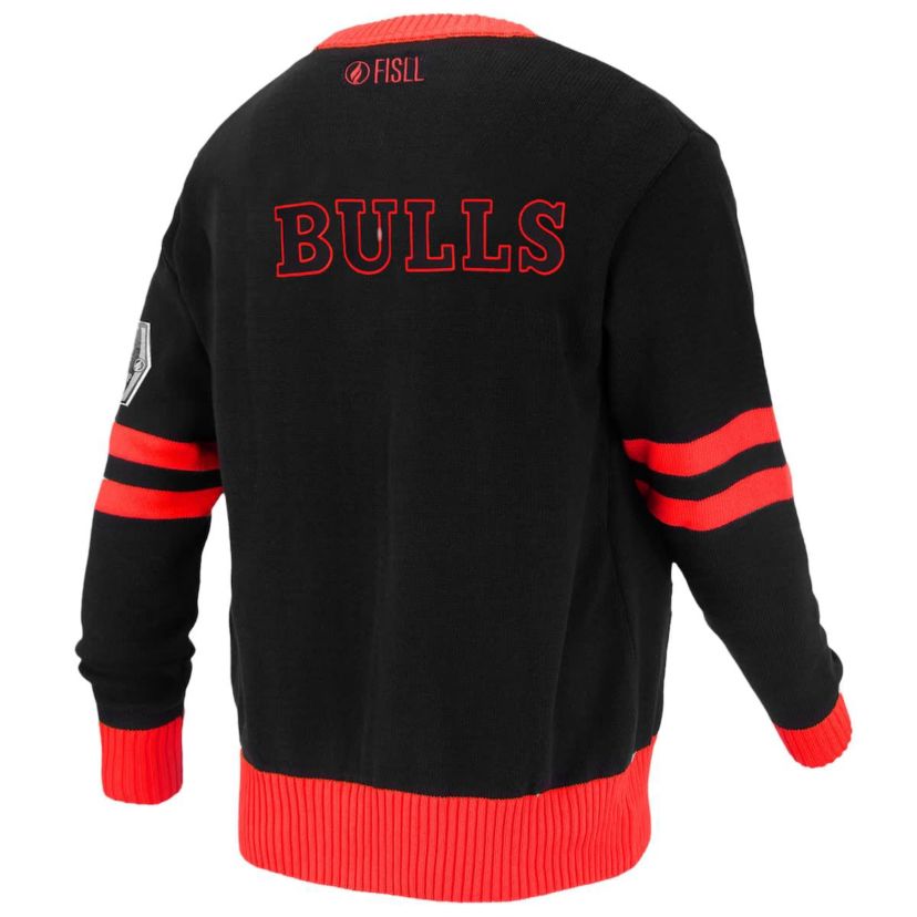 NBA Unisex Chicago Bulls Logoman Shadow Collection Full-Button Cardigan Sweater