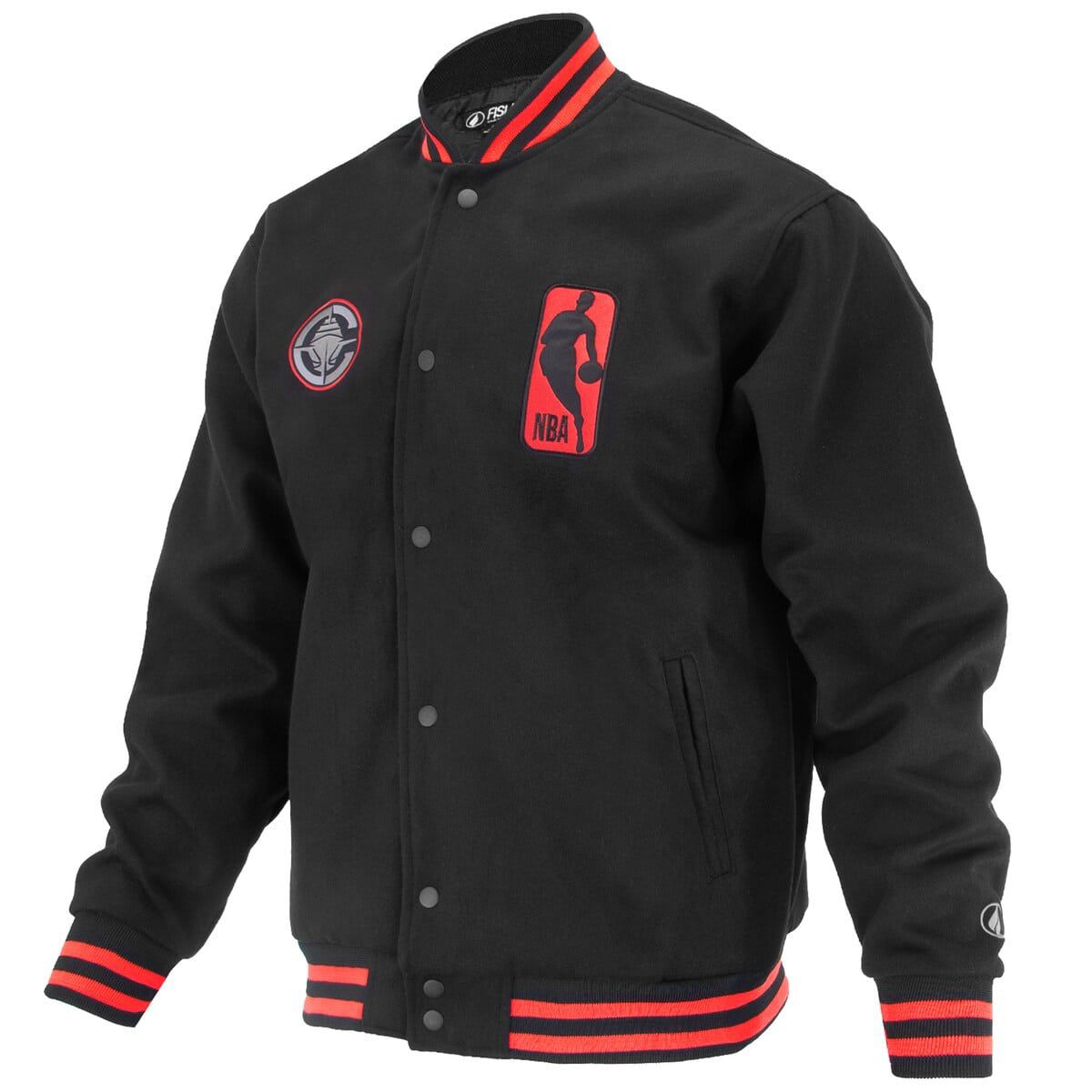 Los Angeles Clippers NBA Unisex LA Clippers Logoman Shadow Collection Full-Snap Varsity Jacket