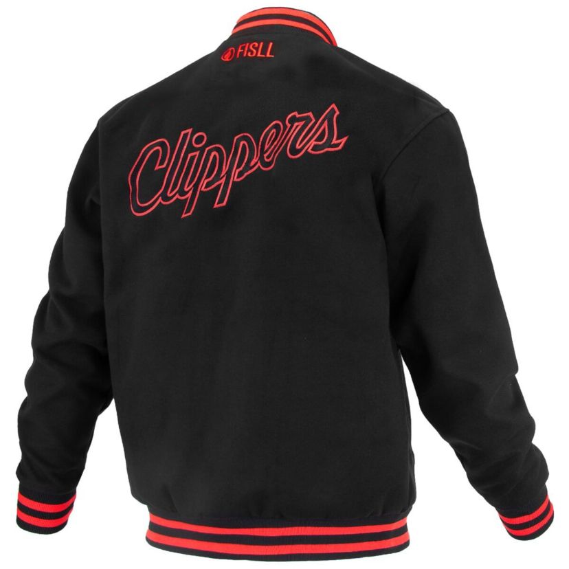 Los Angeles Clippers NBA Unisex LA Clippers Logoman Shadow Collection Full-Snap Varsity Jacket