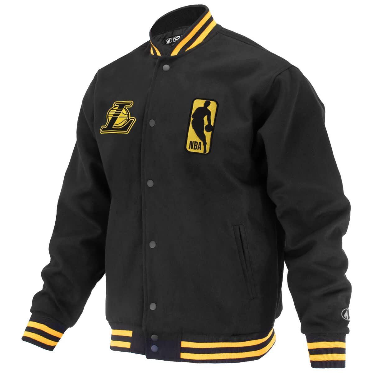 NBA Unisex Los Angeles Lakers Logoman Shadow Collection Full-Snap Varsity Jacket