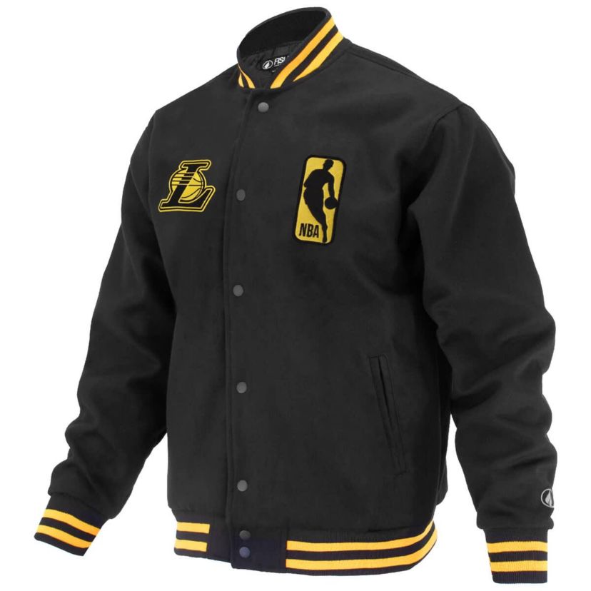 NBA Unisex Los Angeles Lakers Logoman Shadow Collection Full-Snap Varsity Jacket