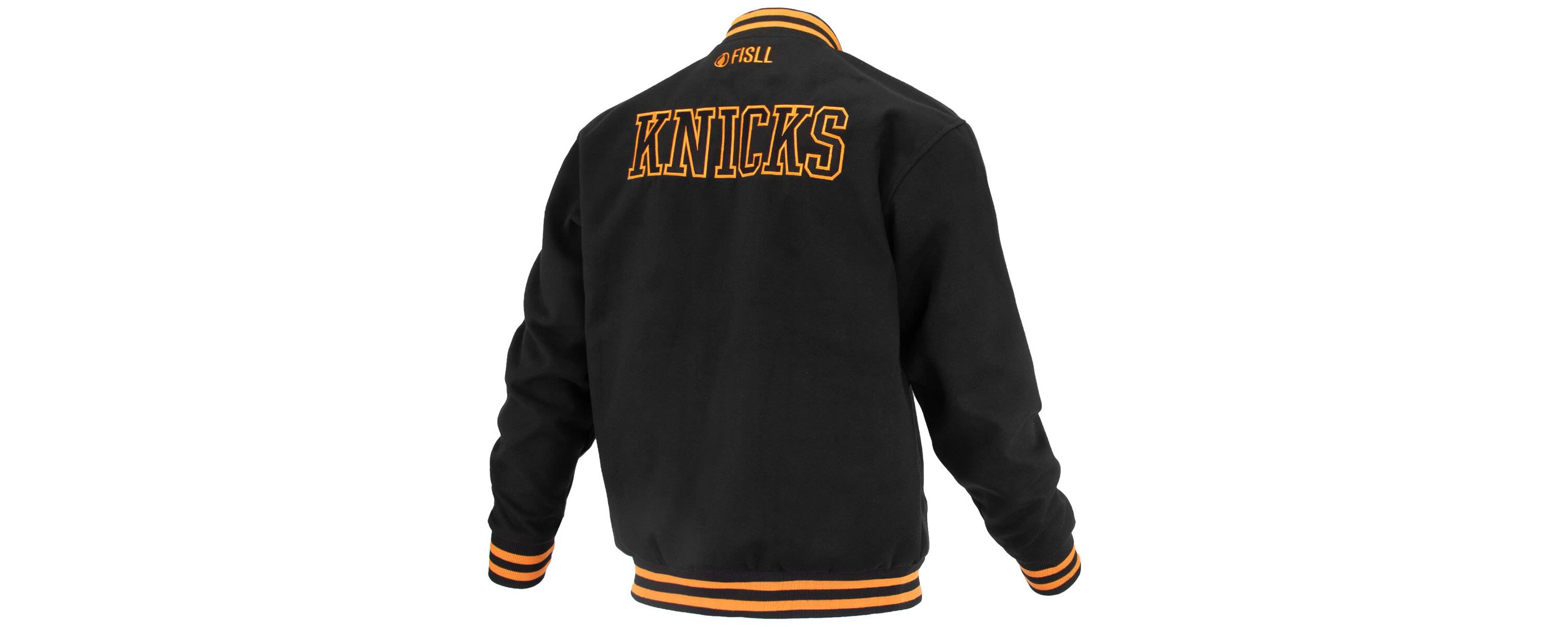 NBA Unisex New York Knicks Logoman Shadow Collection Full-Snap Varsity Jacket