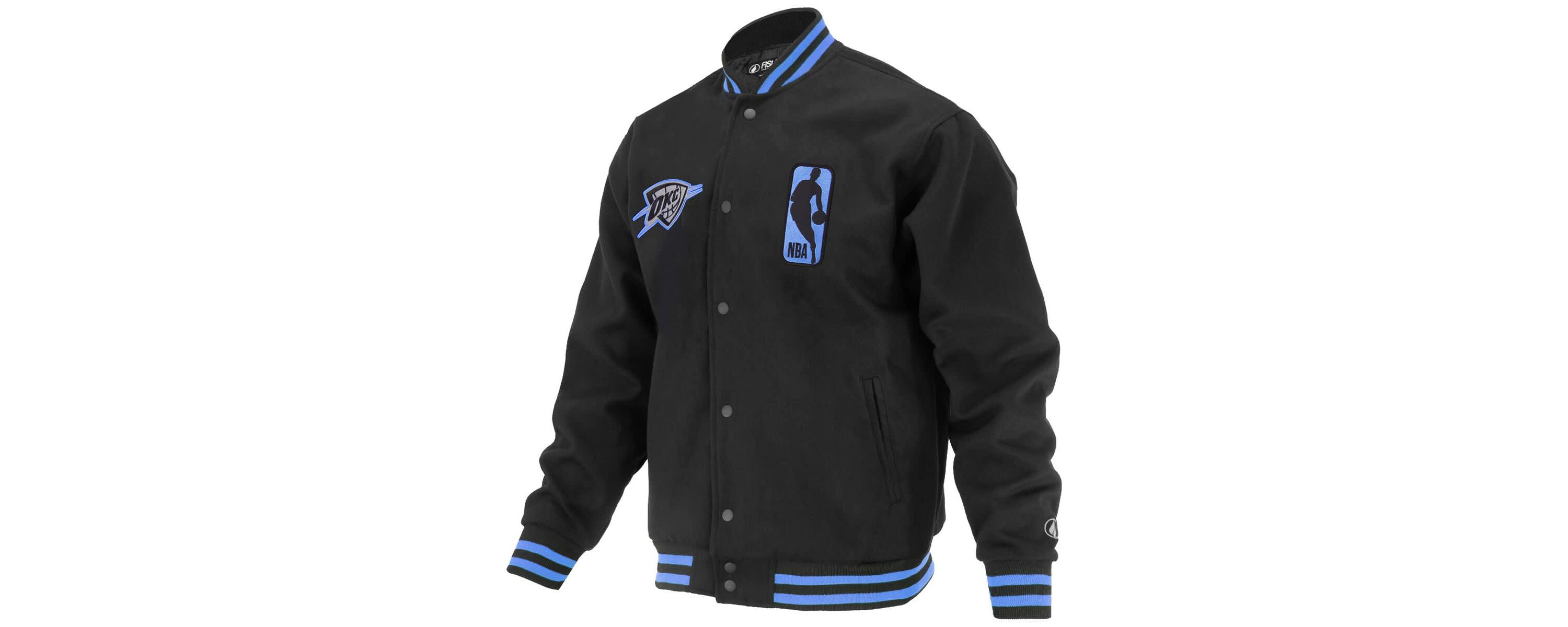 NBA Unisex Oklahoma City Thunder Logoman Shadow Collection Full-Snap Varsity Jacket