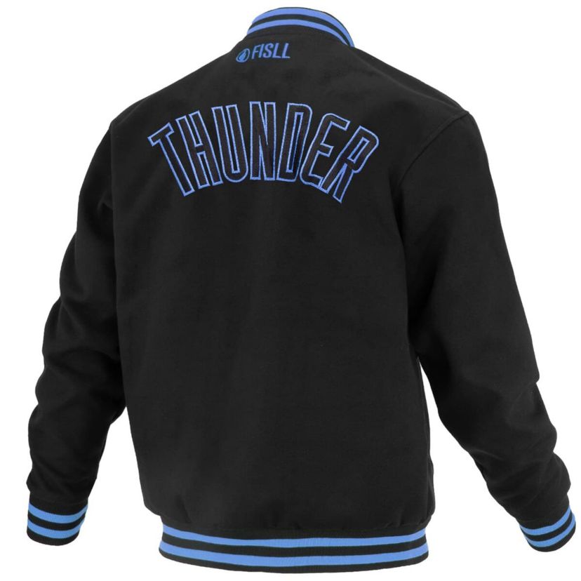 NBA Unisex Oklahoma City Thunder Logoman Shadow Collection Full-Snap Varsity Jacket