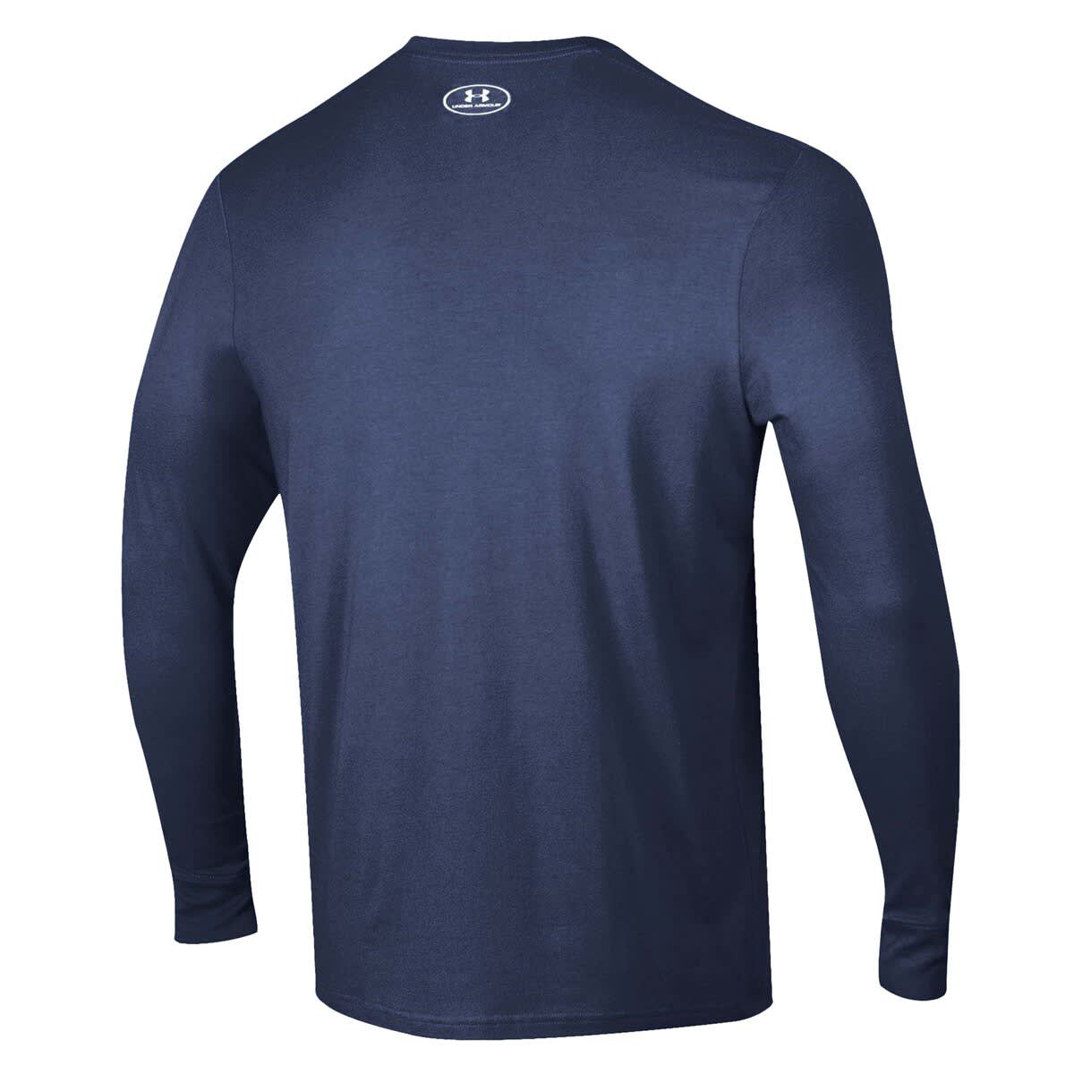NCAA Under Armour Notre Dame Fighting Irish 2025 Sideline Football Performance Cotton Long Sleeve T-Shirt