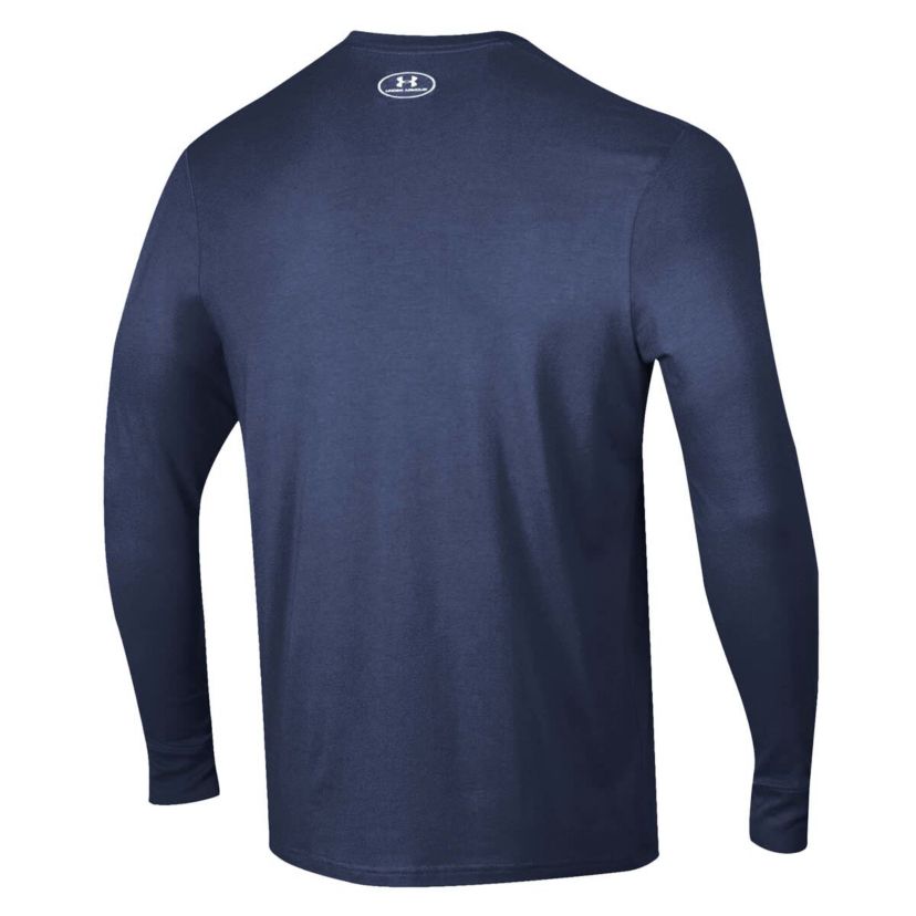 NCAA Under Armour Notre Dame Fighting Irish 2025 Sideline Football Performance Cotton Long Sleeve T-Shirt