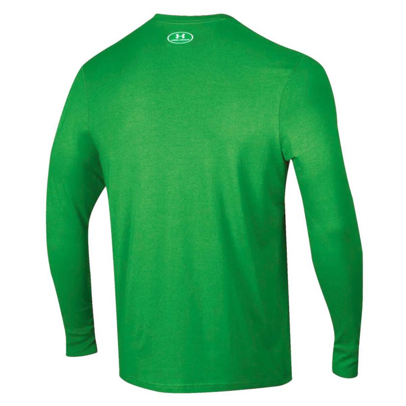 NCAA Under Armour Kelly Notre Dame Fighting Irish 2025 Sideline Football Performance Cotton Long Sleeve T-Shirt