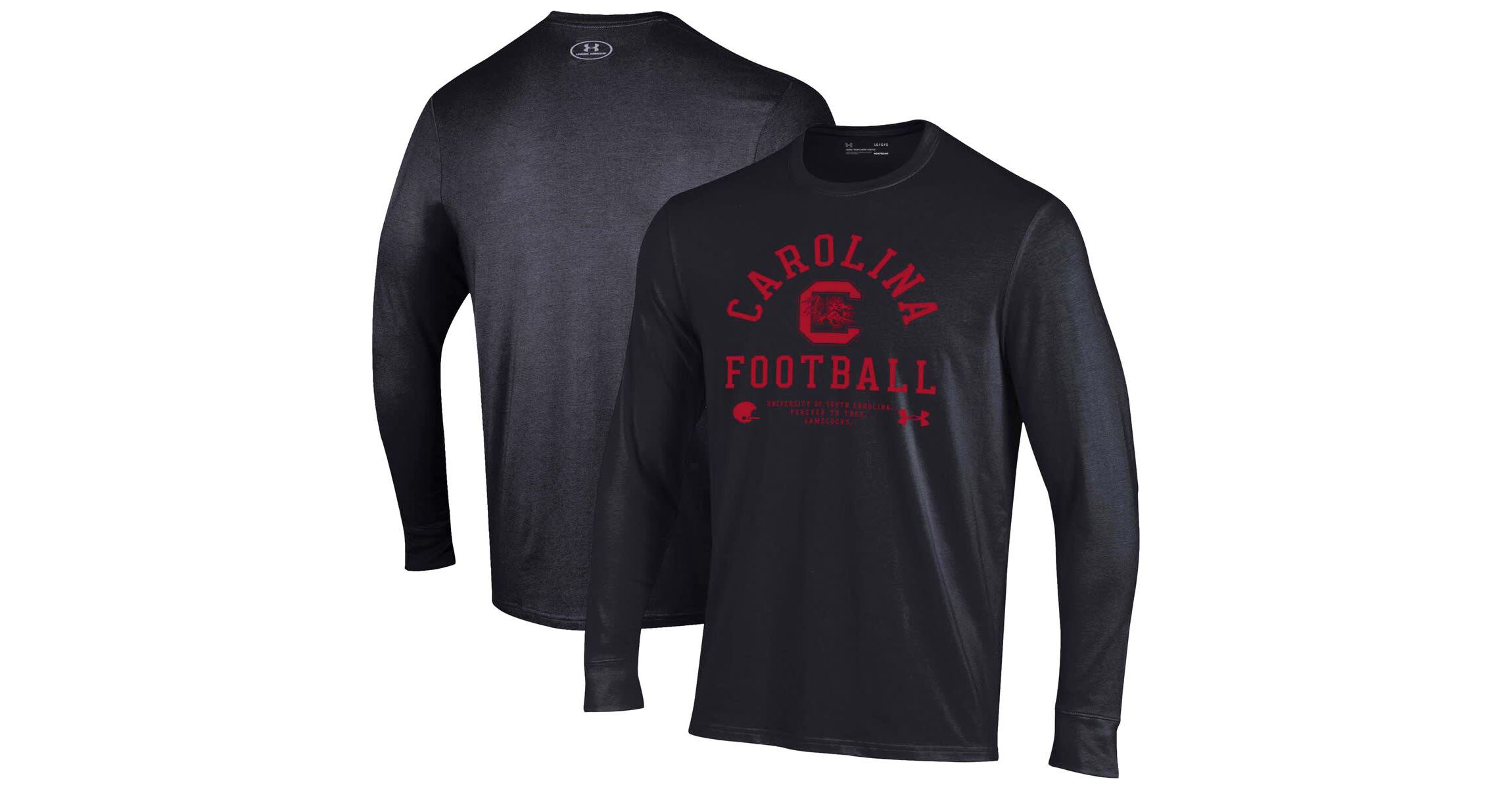 NCAA Under Armour South Carolina Gamecocks 2025 Sideline Football Performance Cotton Long Sleeve T-Shirt