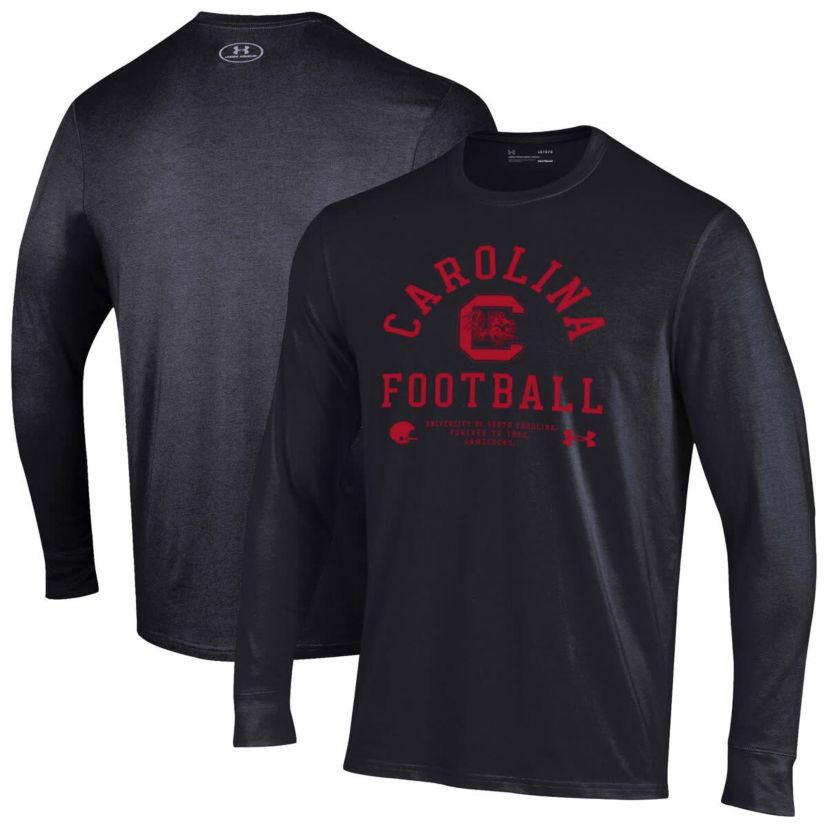 NCAA Under Armour South Carolina Gamecocks 2025 Sideline Football Performance Cotton Long Sleeve T-Shirt