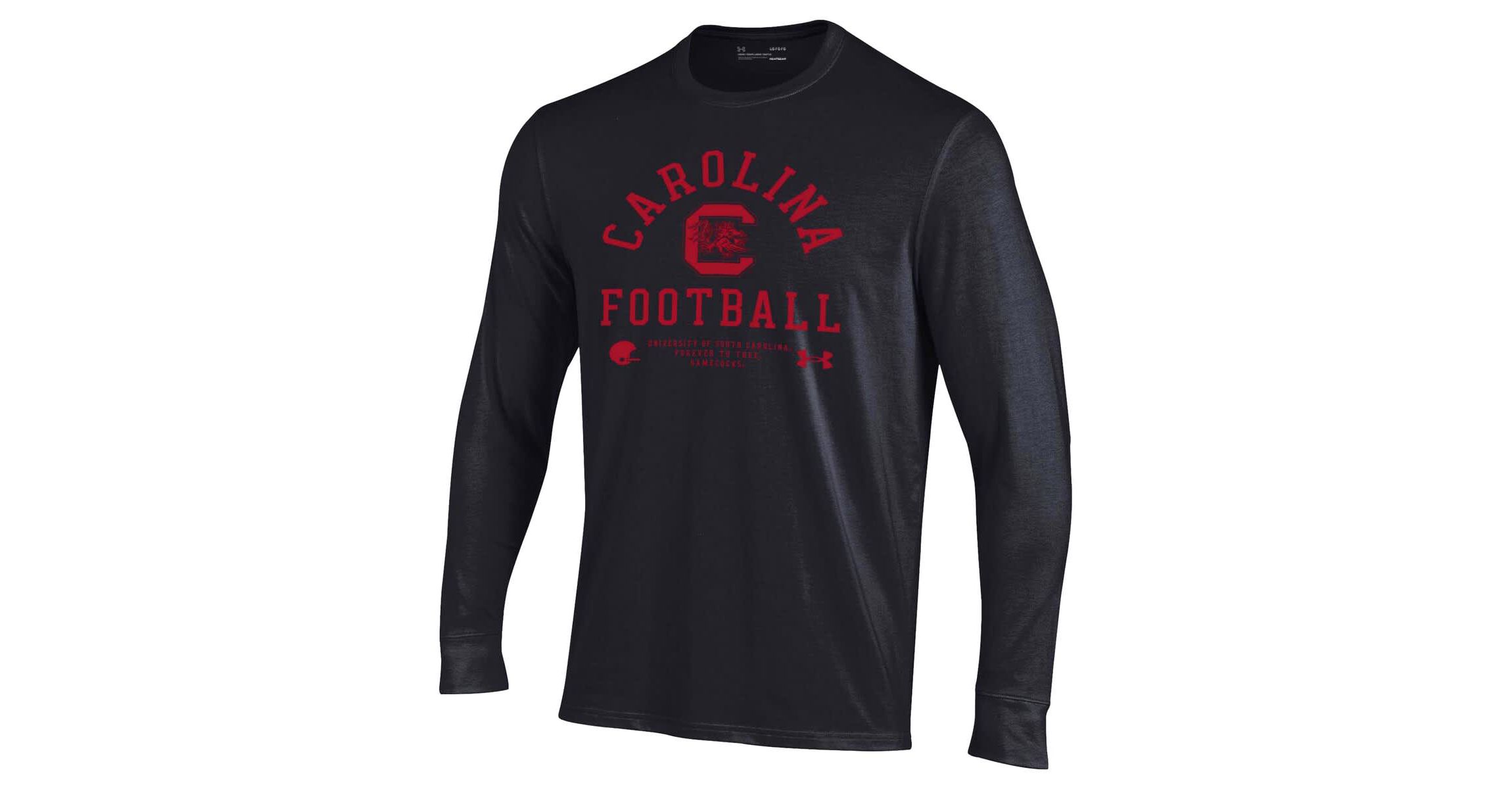 NCAA Under Armour South Carolina Gamecocks 2025 Sideline Football Performance Cotton Long Sleeve T-Shirt