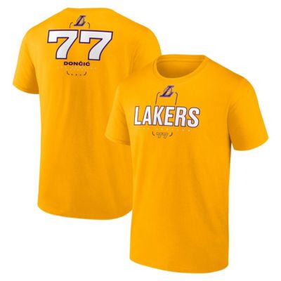 Men's NBA Fanatics Luka DonÄiÄ Los Angeles Lakers Behind The Back Name & Number T-Shirt, Gold, XL