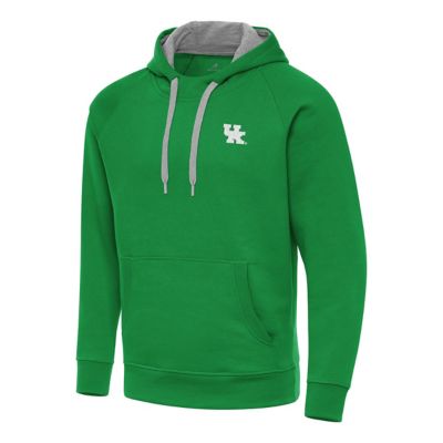 Antigua Men's NCAA Kelly Kentucky Wildcats St. Patrick's Day Fleece Raglan Victory Pullover Hoodie, Green, 3XL