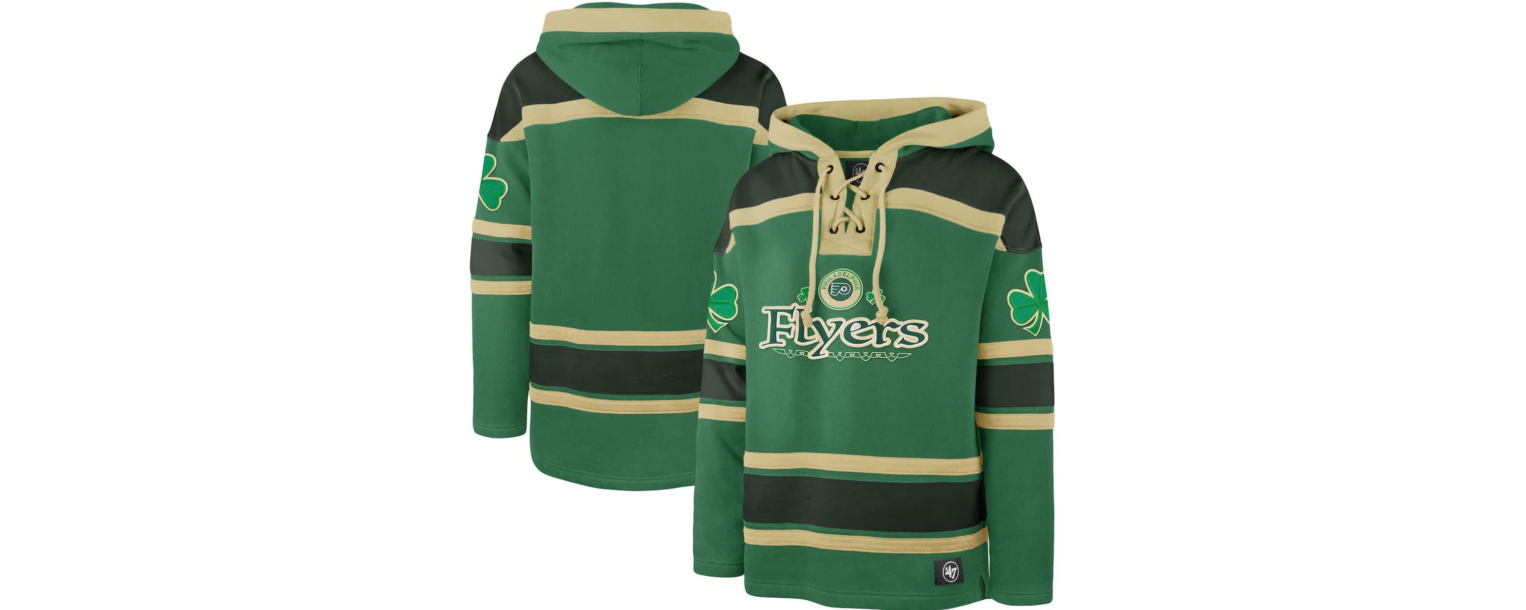 NHL Kelly Philadelphia Flyers St. Patricks Day McLucky Superior Lacer Pullover Hoodie