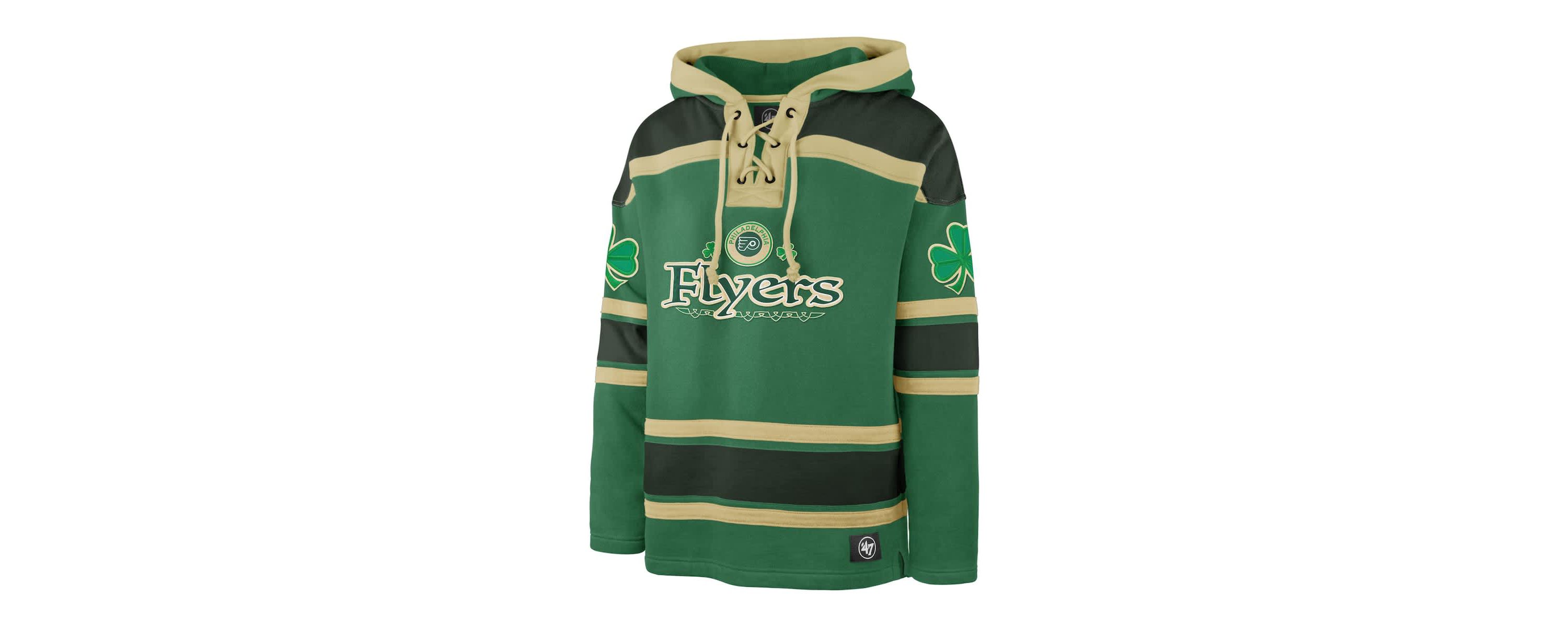 NHL Kelly Philadelphia Flyers St. Patricks Day McLucky Superior Lacer Pullover Hoodie