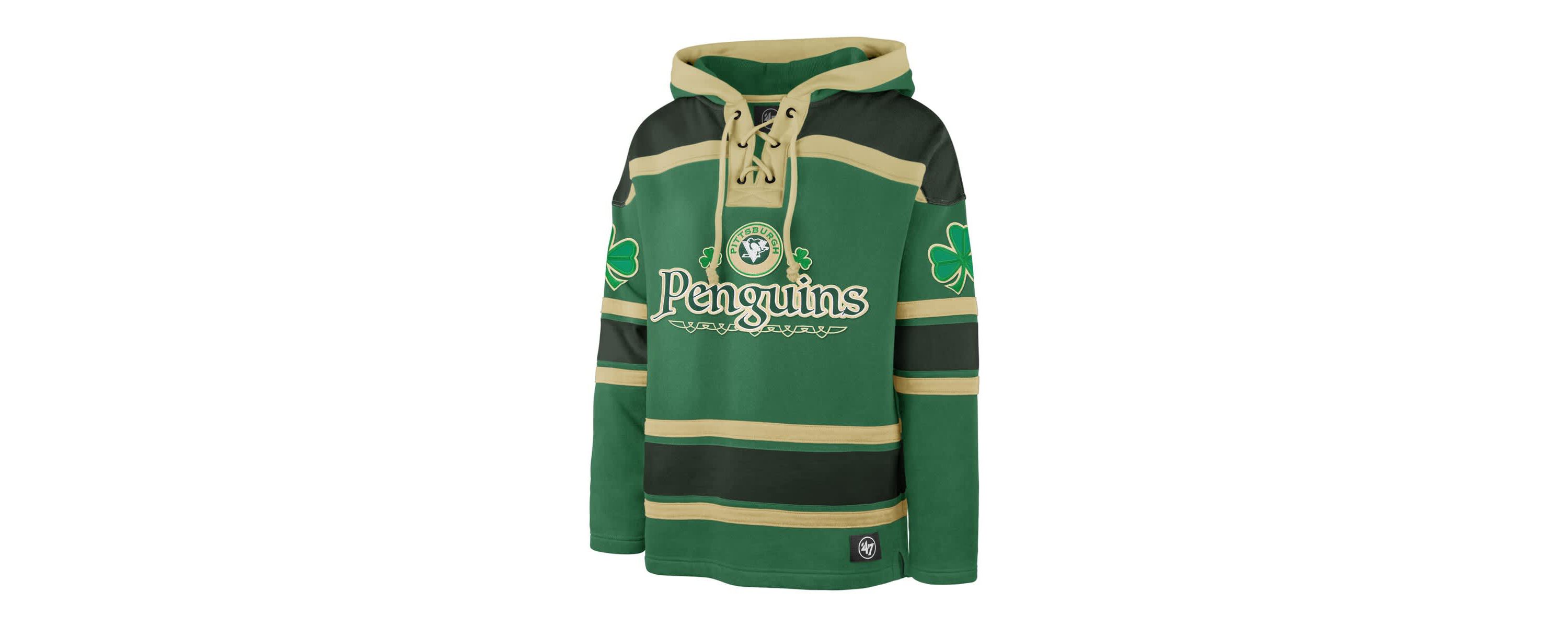 NHL Kelly Pittsburgh Penguins St. Patricks Day McLucky Superior Lacer Pullover Hoodie