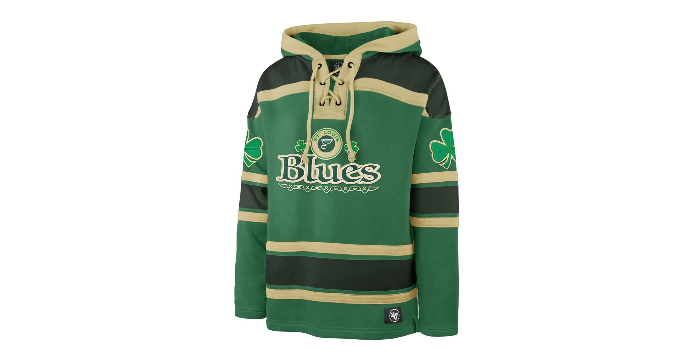 NHL Kelly St. Louis Blues St. Patricks Day McLucky Superior Lacer Pullover Hoodie