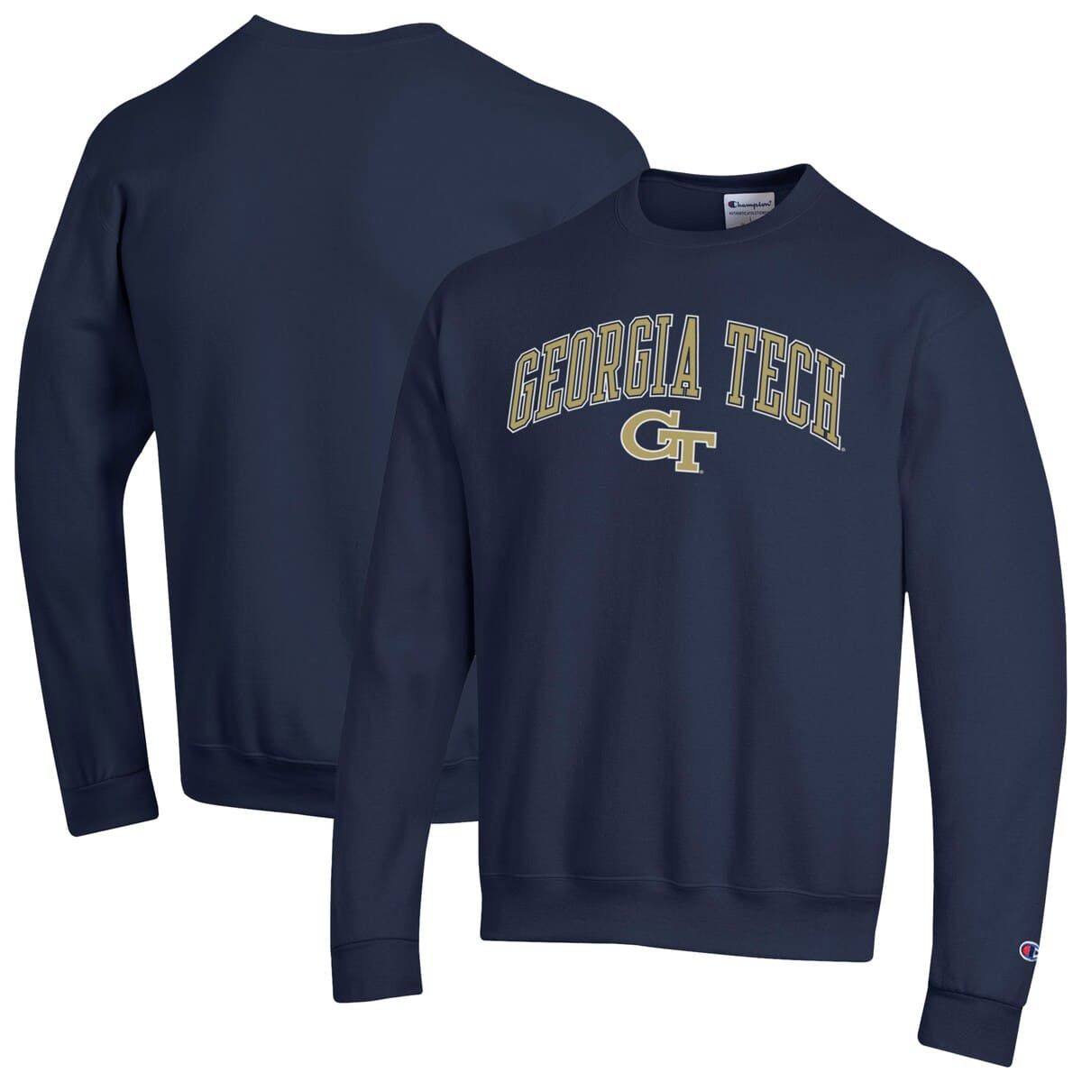 Georgia Tech Yellow Jackets NCAA Georgia Tech Jackets Arch Over Logo Pullover Sweatshirt
