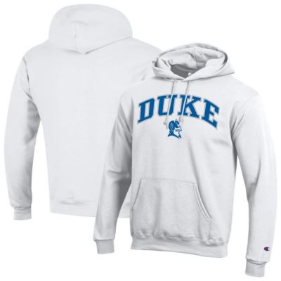 Champion Men's Duke Blue Devils NCAA Duke Devils Arch Over Logo Pullover Hoodie, White, XL