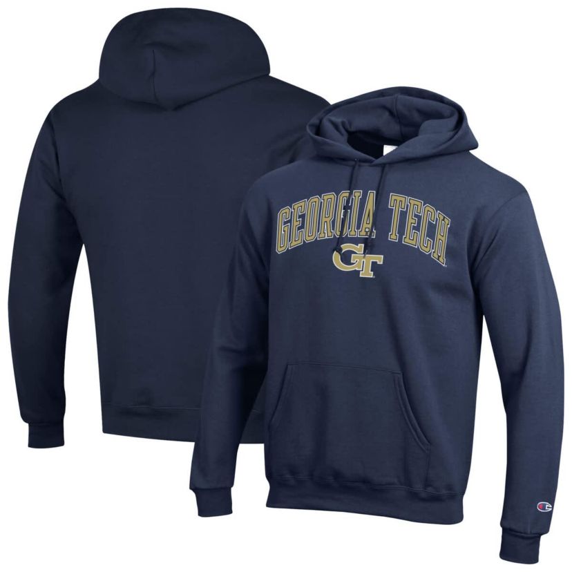 Georgia Tech Yellow Jackets NCAA Georgia Tech Jackets Arch Over Logo Pullover Hoodie