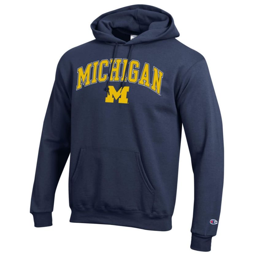 NCAA Michigan Wolverines Arched Logo Fleece Pullover Hoodie