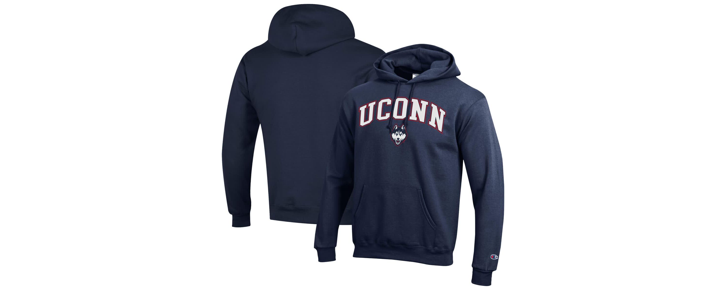 Connecticut Huskies NCAA UConn Huskies Arched Logo Fleece Pullover Hoodie