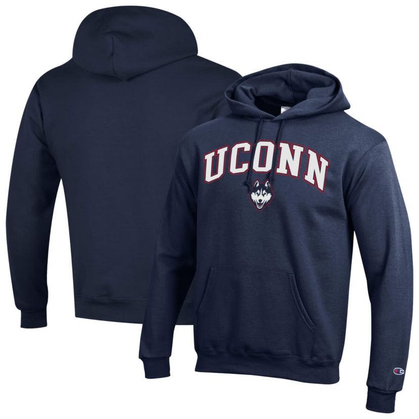 Connecticut Huskies NCAA UConn Huskies Arched Logo Fleece Pullover Hoodie