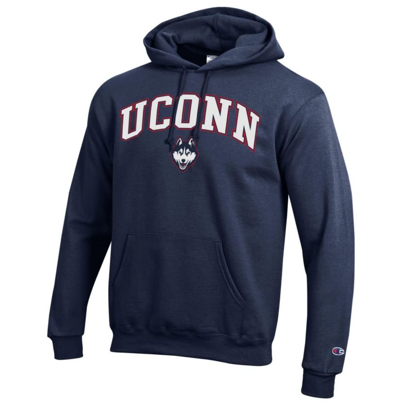 Connecticut Huskies NCAA UConn Huskies Arched Logo Fleece Pullover Hoodie