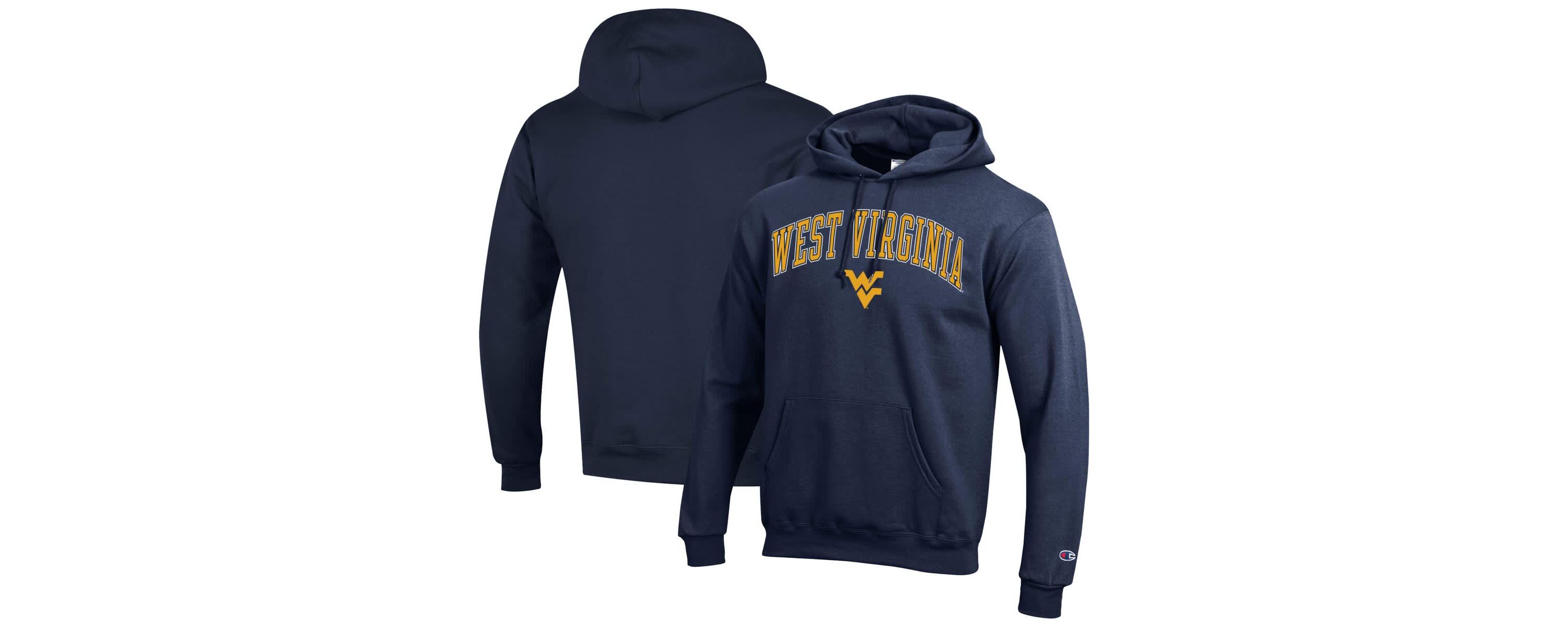 NCAA West Virginia Mountaineers Arched Logo Fleece Pullover Hoodie