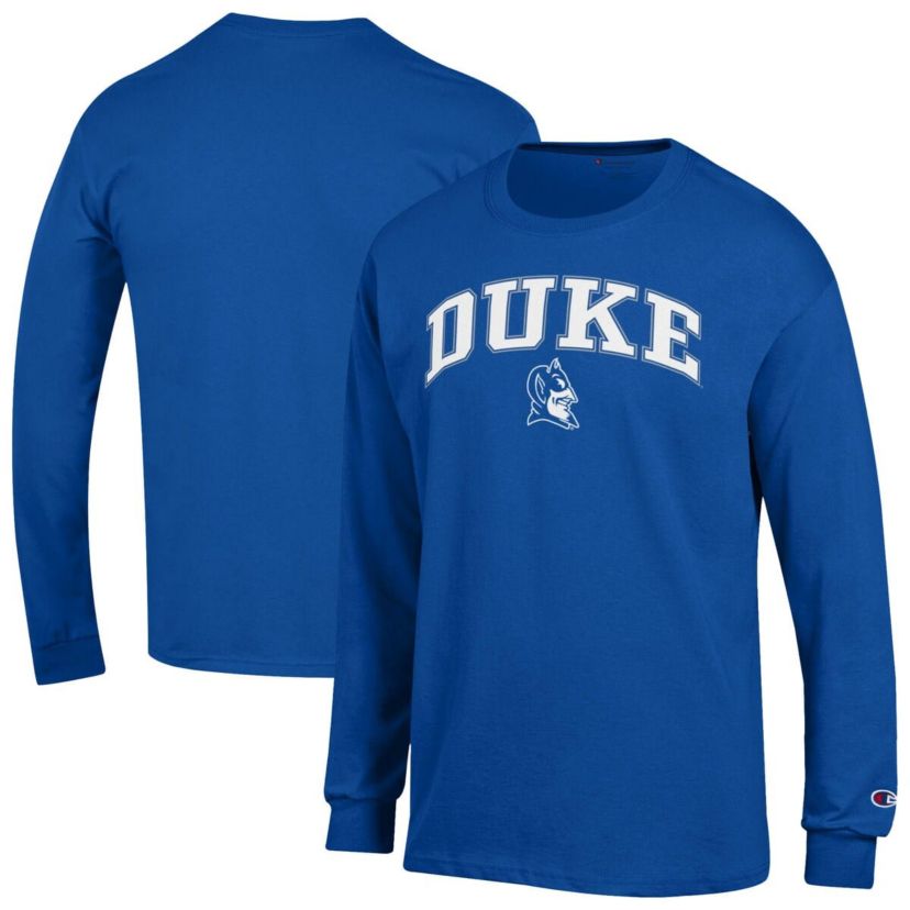 Duke Blue Devils NCAA Duke Devils Arch Over Logo Long Sleeve T-Shirt