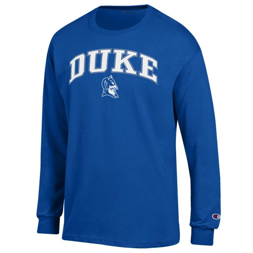 Duke Blue Devils NCAA Duke Devils Arch Over Logo Long Sleeve T-Shirt