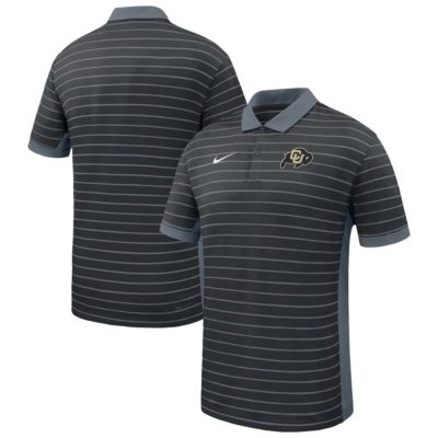 Men's NCAA Nike Colorado Buffaloes 2025 Early Season Coaches Sideline Victory Stripe Performance Polo, Black, 2XL