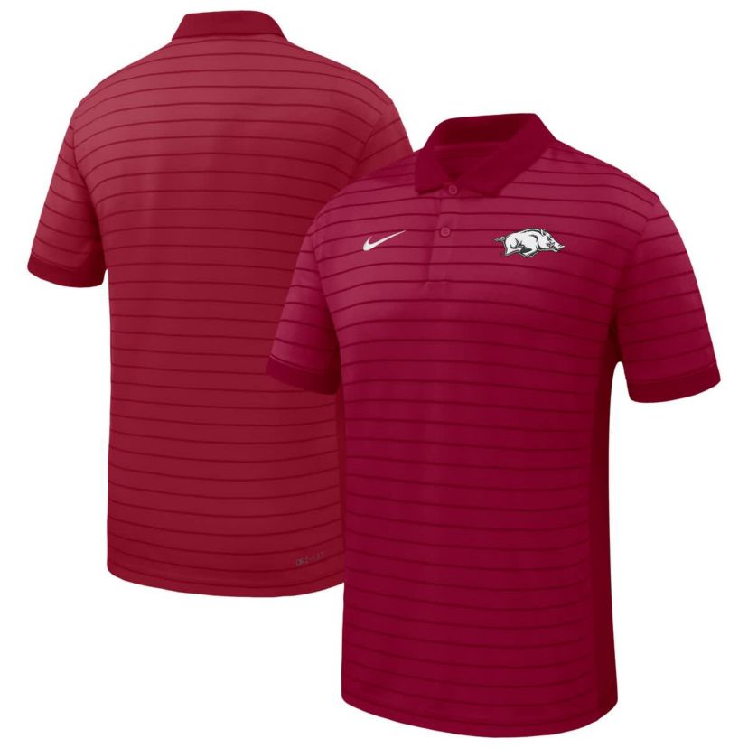 NCAA Nike Arkansas Razorbacks 2025 Early Season Coaches Sideline Victory Stripe Performance Polo