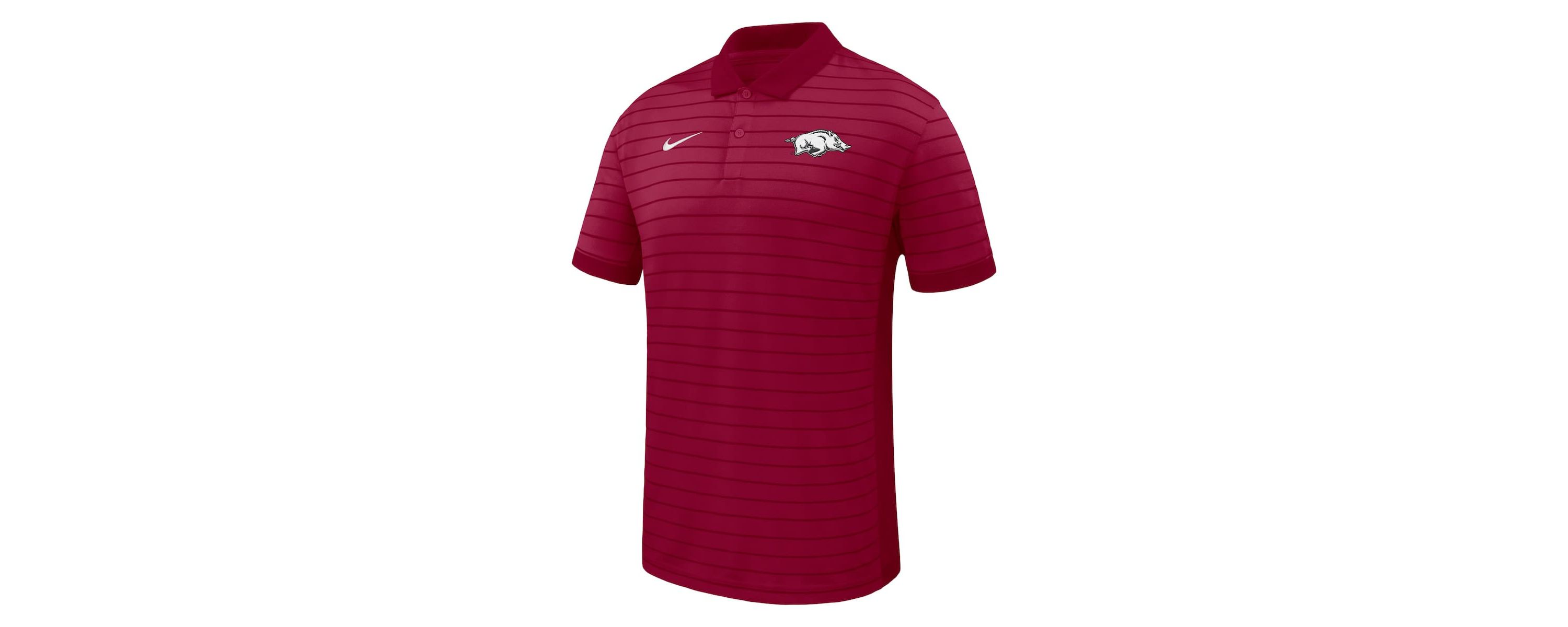 NCAA Nike Arkansas Razorbacks 2025 Early Season Coaches Sideline Victory Stripe Performance Polo