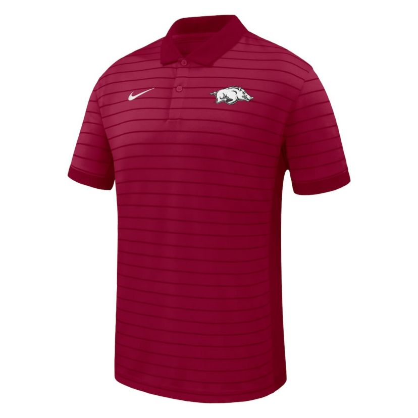 NCAA Nike Arkansas Razorbacks 2025 Early Season Coaches Sideline Victory Stripe Performance Polo