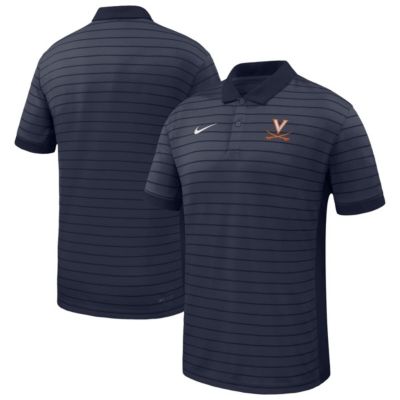Men's NCAA Nike Virginia Cavaliers 2025 Early Season Coaches Sideline Victory Stripe Performance Polo, Navy Blue, XL