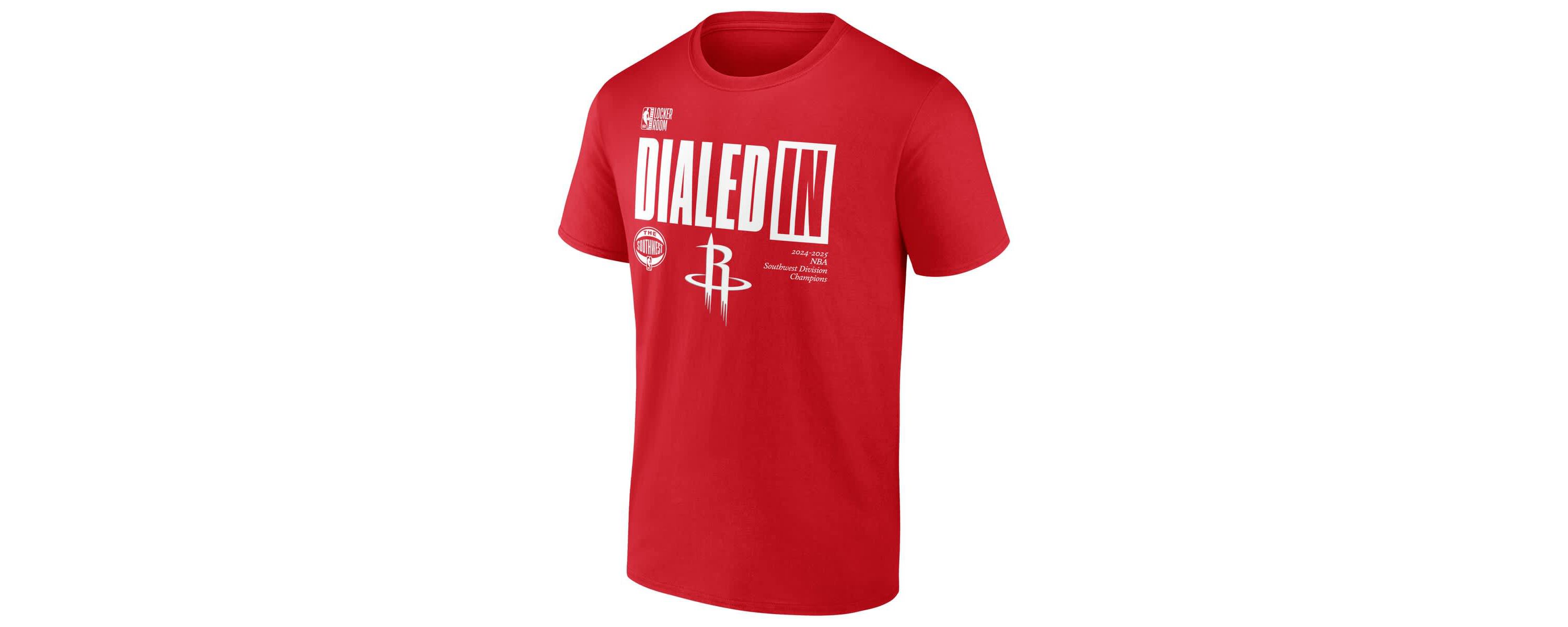 NBA Fanatics Athletic Houston Rockets 2025 Southwest Division s Locker Room T-Shirt