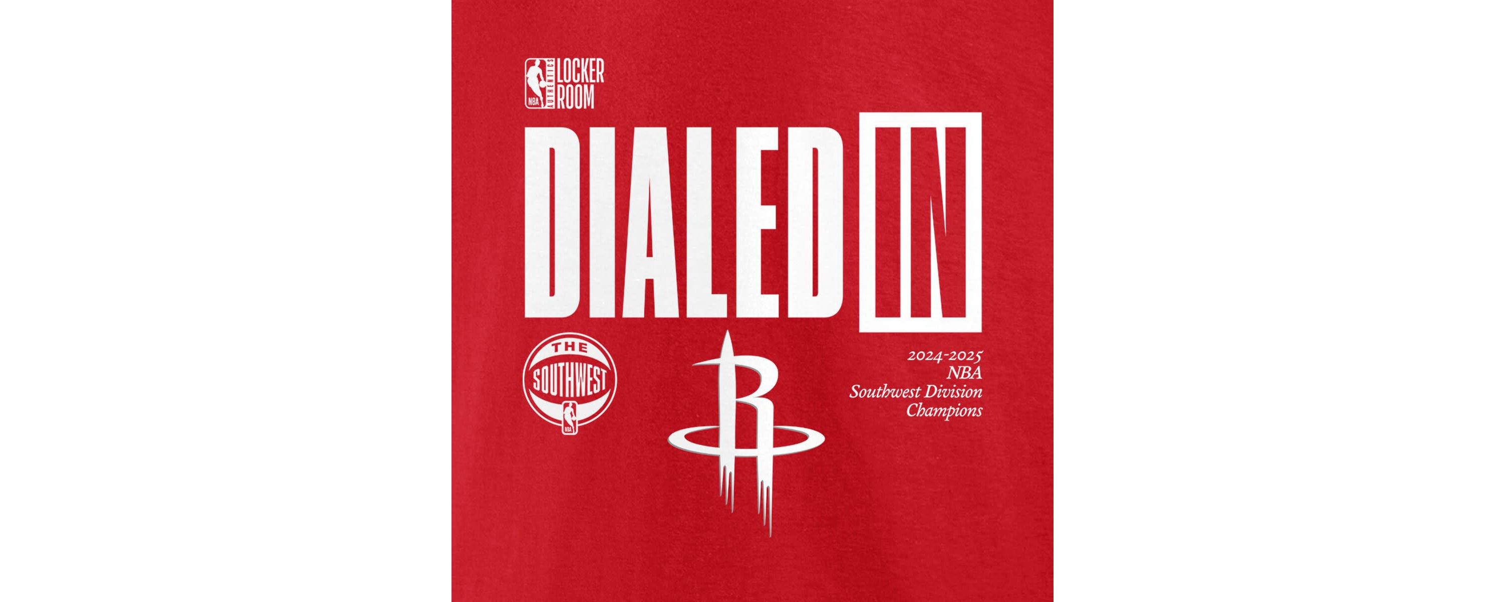 NBA Fanatics Athletic Houston Rockets 2025 Southwest Division s Locker Room T-Shirt