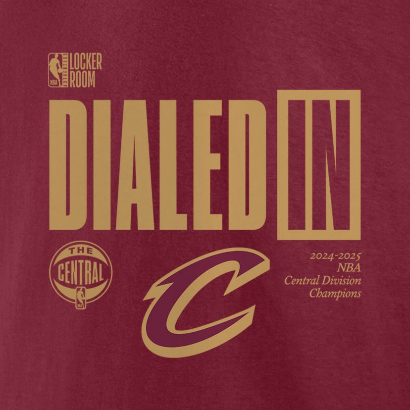 NBA Fanatics Cleveland Cavaliers 2025 Central Division s Locker Room T-Shirt