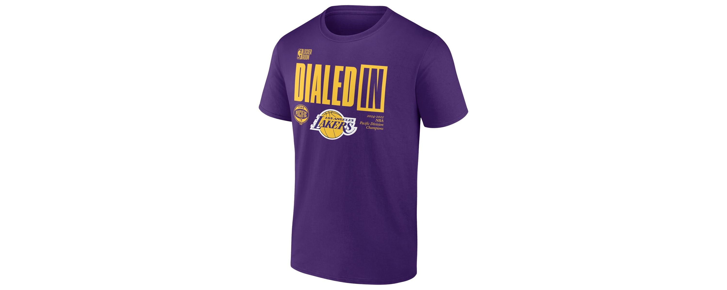 NBA Fanatics Los Angeles Lakers 2025 Pacific Division s Locker Room T-Shirt