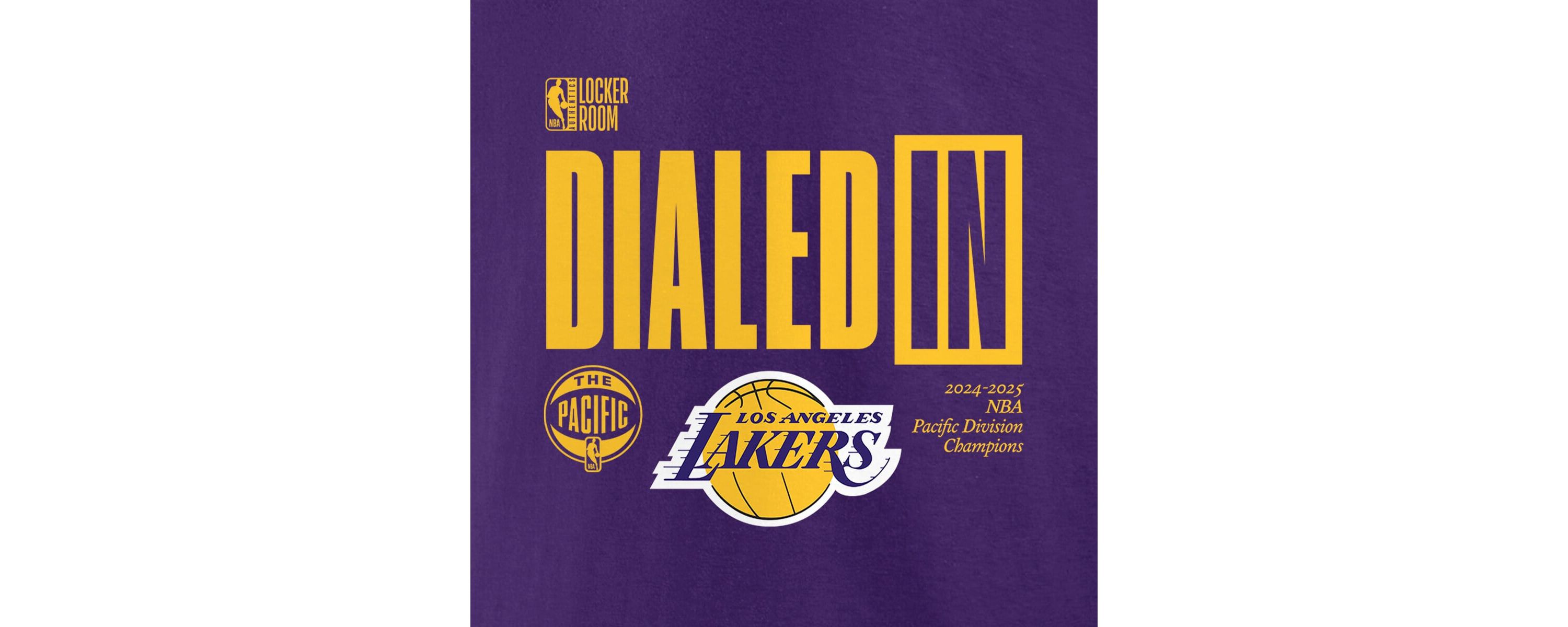 NBA Fanatics Los Angeles Lakers 2025 Pacific Division s Locker Room T-Shirt