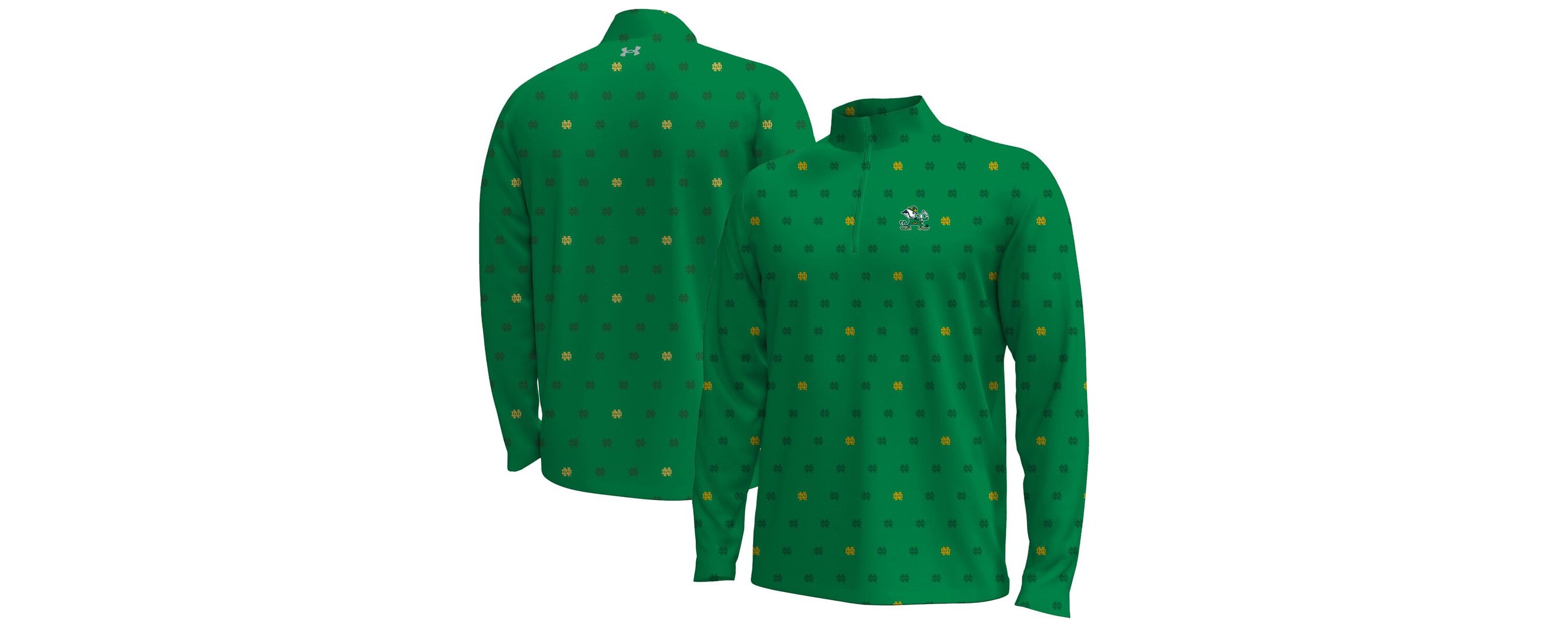 NCAA Under Armour Notre Dame Fighting Irish Gameday Armourfuse Half-Zip Top